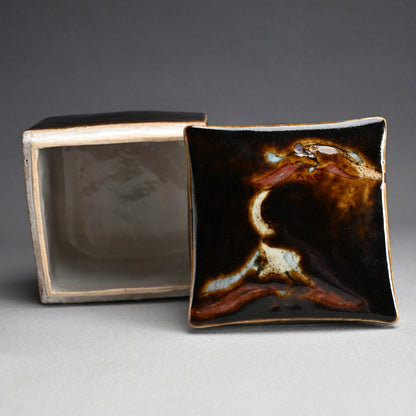 Ceramic Box by Legendary Potter ー河井 寛次郎 “草繪筥”