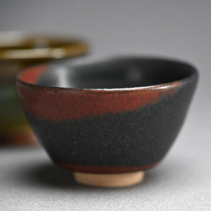 Guinomi Set: Morino, Yanagihara, and Miyanaga ー“参盃”, 森野 泰明 “黒銹” / 柳原 睦夫 “彩釉” / 宮永 理吉 “影青”