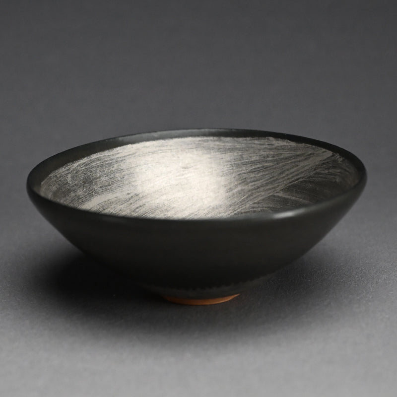 Silver Glazed Chawan Tea Bowl ー森野 泰明 “白銀彩 茶碗”