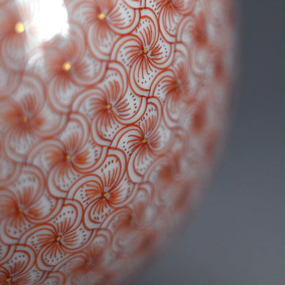 Exquisite Porcelain Incense Burner ー米久 和彦 “赤繪風車文 香盧”