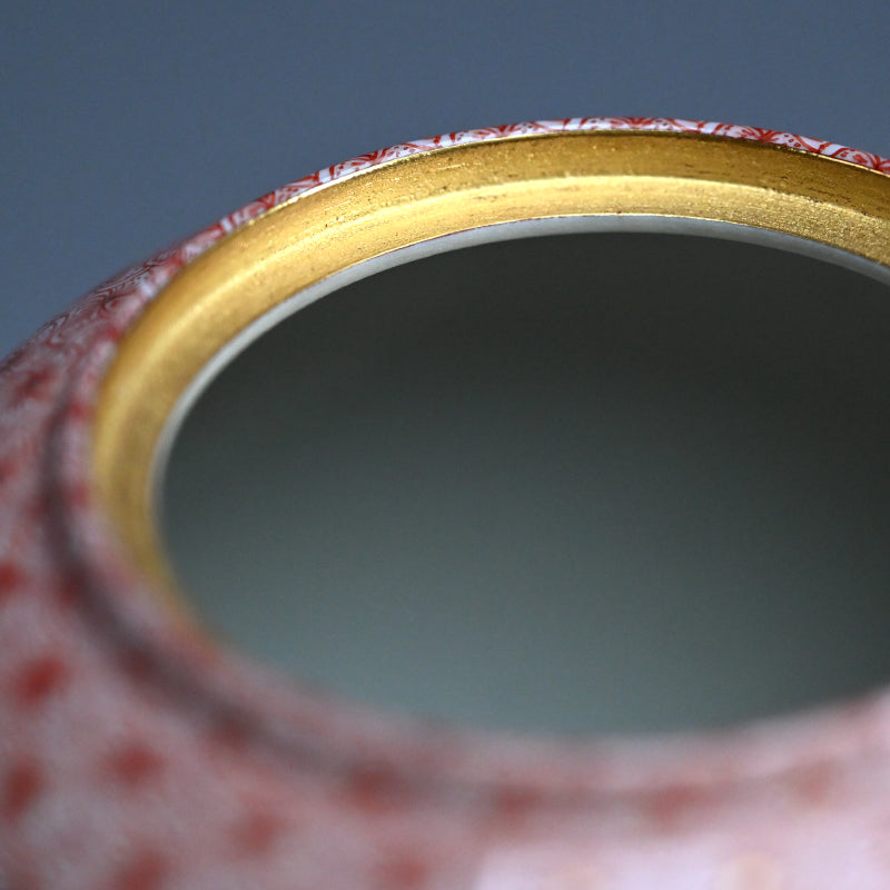 Exquisite Porcelain Incense Burner ー米久 和彦 “赤繪風車文 香盧”