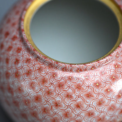 Exquisite Porcelain Incense Burner ー米久 和彦 “赤繪風車文 香盧”