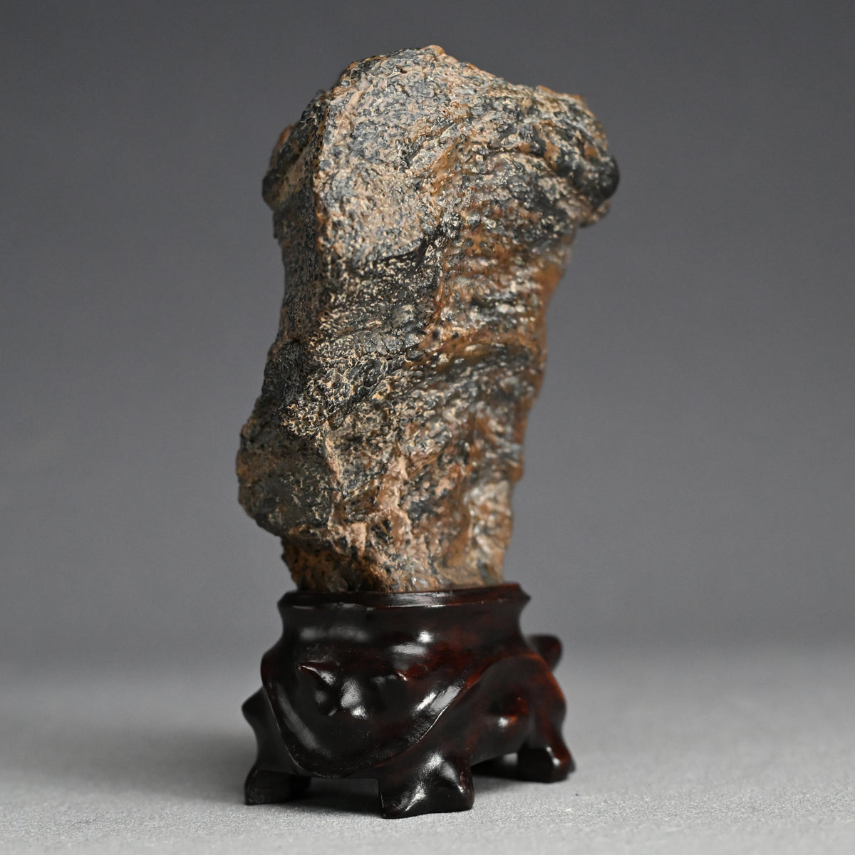 硬木台座付 水石
