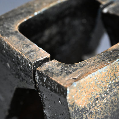 Huge Bizen Sculptural Vase by LNT ー伊勢崎 淳 “備前 黒四方削壺”