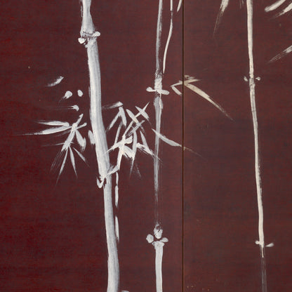 Bamboo in Snow, Published 6 panel Screen Pair ー福田 古道人 "雪中竹圖, 六曲一双"