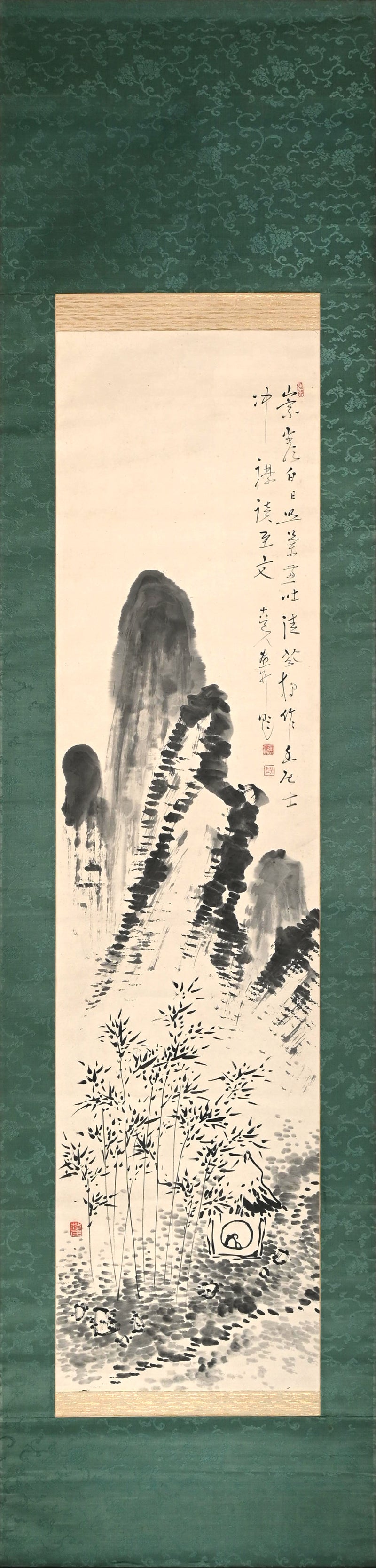 Hermitage in the Bamboo Grove A ー福田 古道人 “竹林経書居図”