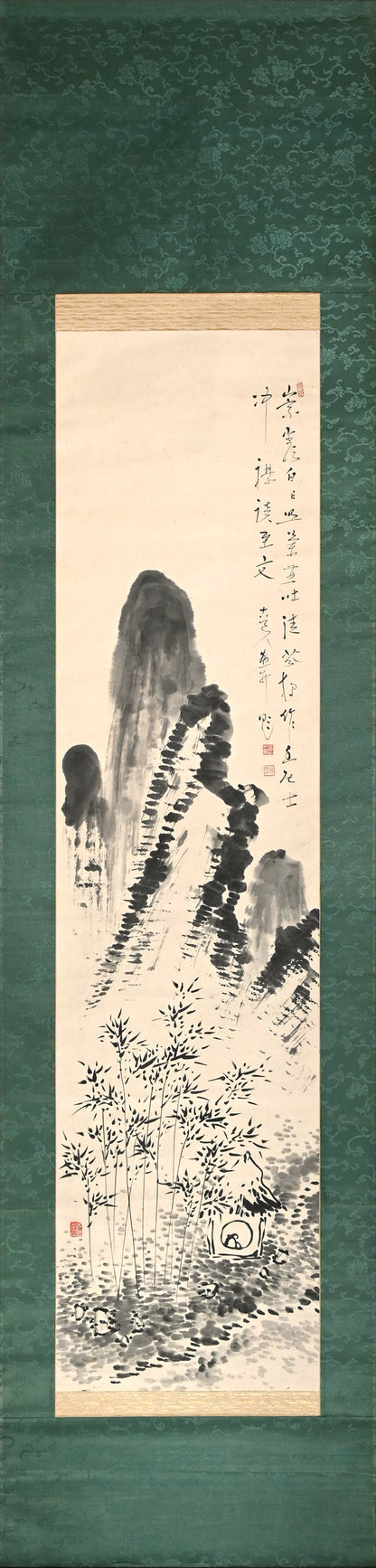 Hermitage in the Bamboo Grove A ー福田 古道人 “竹林経書居図”