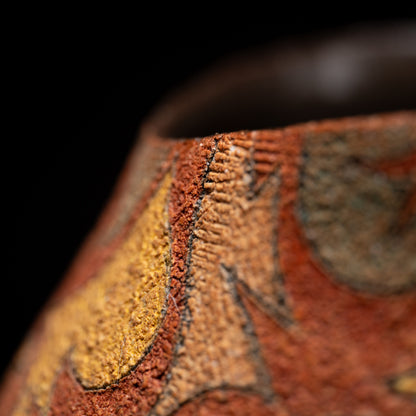 Fukoku Vase w/ Striking Design ー加古 勝己 “風刻”