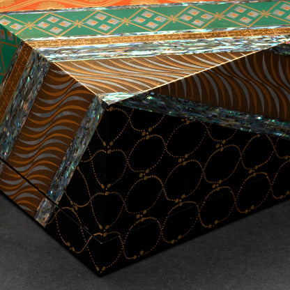 Nishiki Pattern Lacquer Box ー服部 峻昇 “耀貝飾箱 彩華”