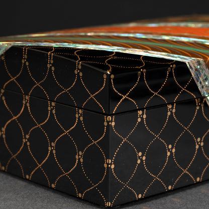 Brocade Pattern Lacquer Boxー服部 峻昇 “耀貝飾箱 彩華”