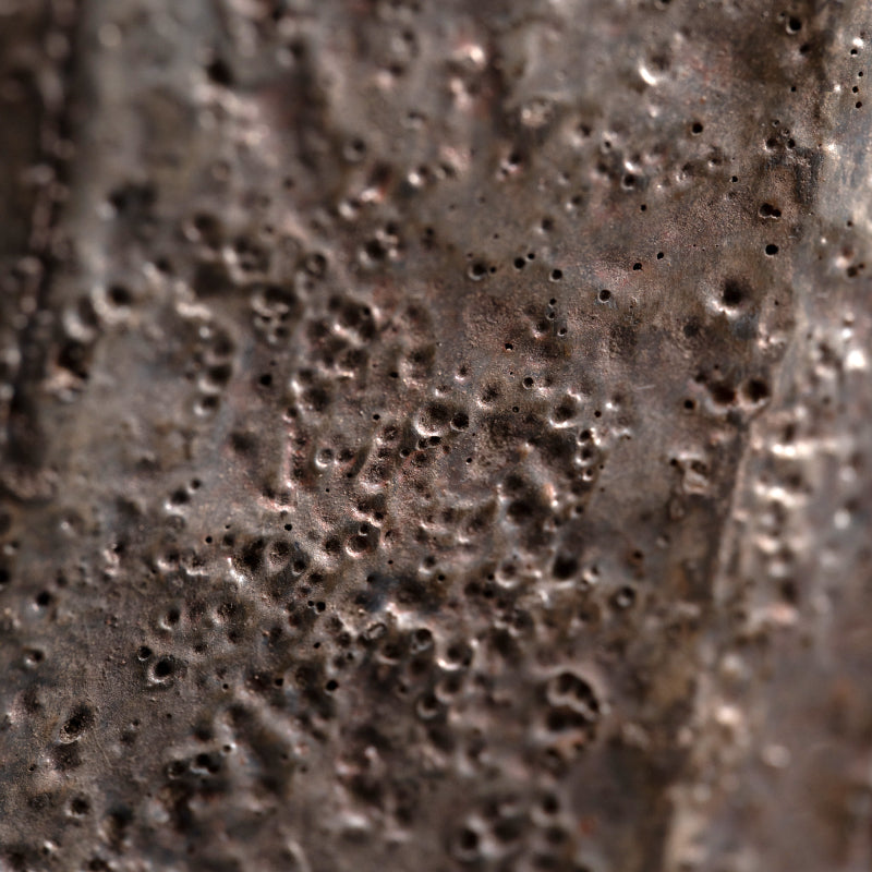 Silver Glazed Mizusashi Covered Jar ー加古 勝己 “銀彩水指”