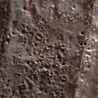 Silver Glazed Mizusashi Covered Jar ー加古 勝己 “銀彩水指”