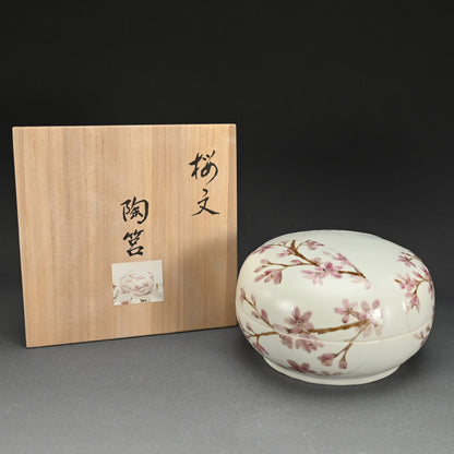 現代陶磁器 桜ー丹澤裕子「桜文陶筥」