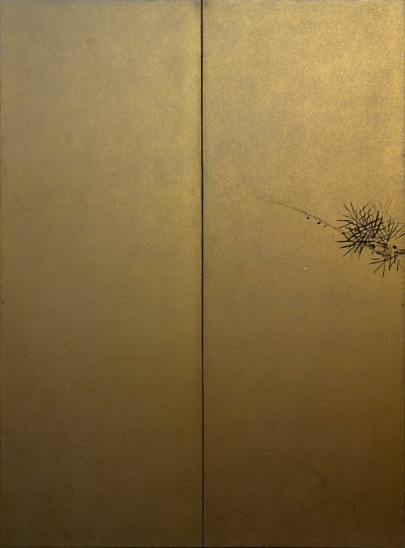 6 panel Screen Pair, Immortal Pine ー福田 古道人 "六曲一双 老松"