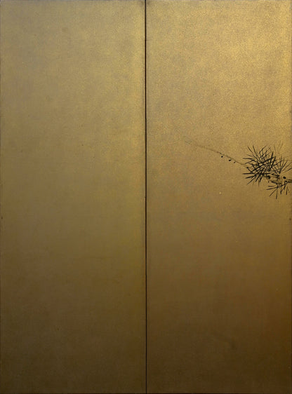 6 panel Screen Pair, Immortal Pine ー福田 古道人 "六曲一双 老松"