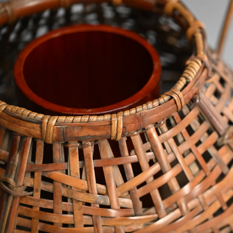 Antique Japanese Bamboo Basket ー池田 瓢阿 "籃"