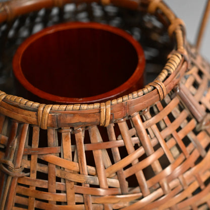Antique Japanese Bamboo Basket ー池田 瓢阿 "籃"