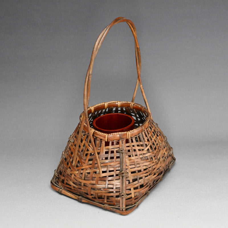 Antique Japanese Bamboo Basket ー池田 瓢阿 "籃"