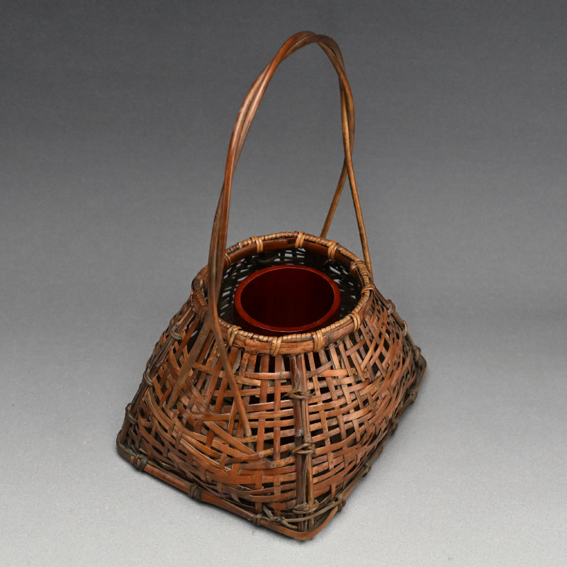 Antique Japanese Bamboo Basket ー池田 瓢阿 "籃"