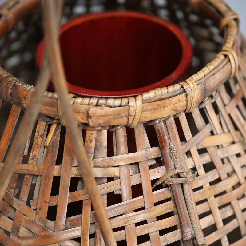 Antique Japanese Bamboo Basket ー池田 瓢阿 "籃"