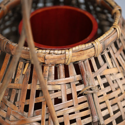 Antique Japanese Bamboo Basket ー池田 瓢阿 "籃"