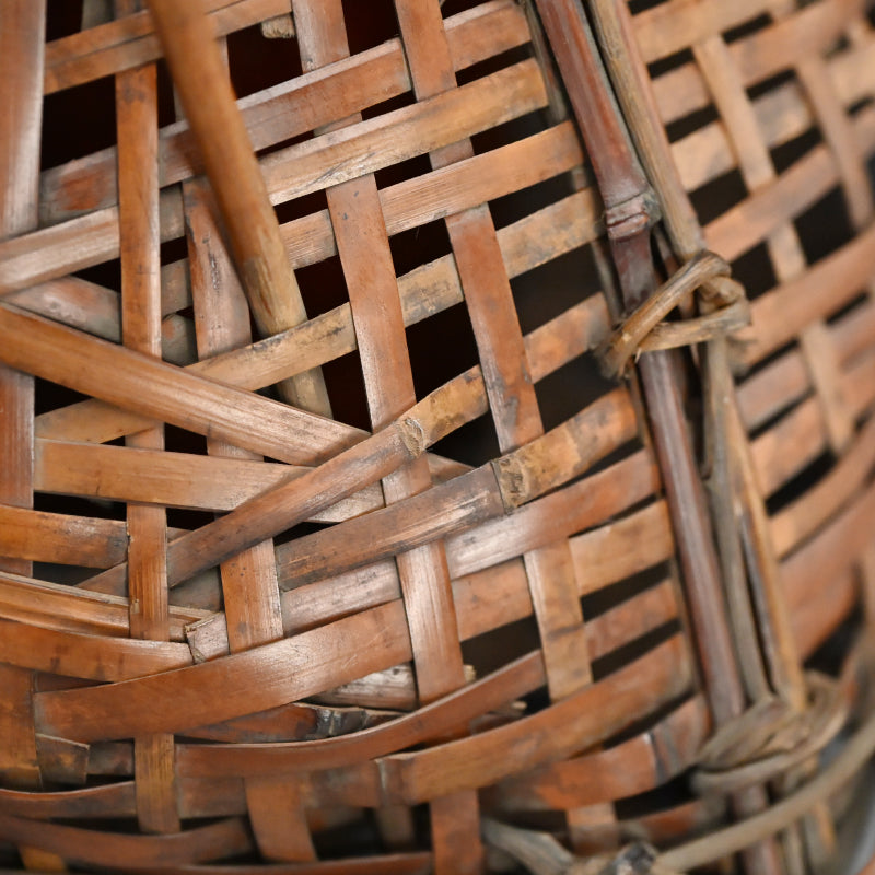 Antique Japanese Bamboo Basket ー池田 瓢阿 "籃"