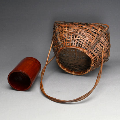 Antique Japanese Bamboo Basket ー池田 瓢阿 "籃"