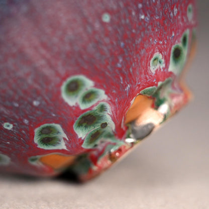 2 Kujaku-yu Peacock Glazed Tenmoku Chawan Tea Bowls ー松山 雅英 "孔雀天目"