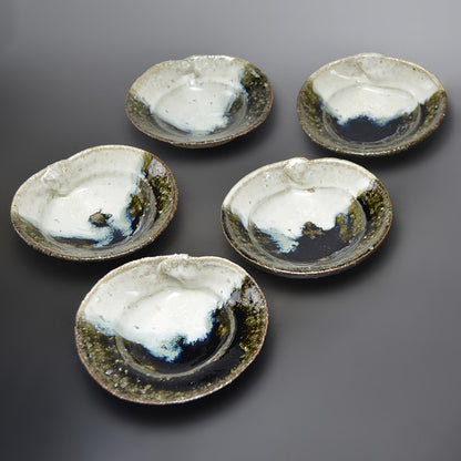 Chossen Karatsu Clam Shaped Dish Set ー古賀 賢治 "朝鮮唐津 蛤向付"