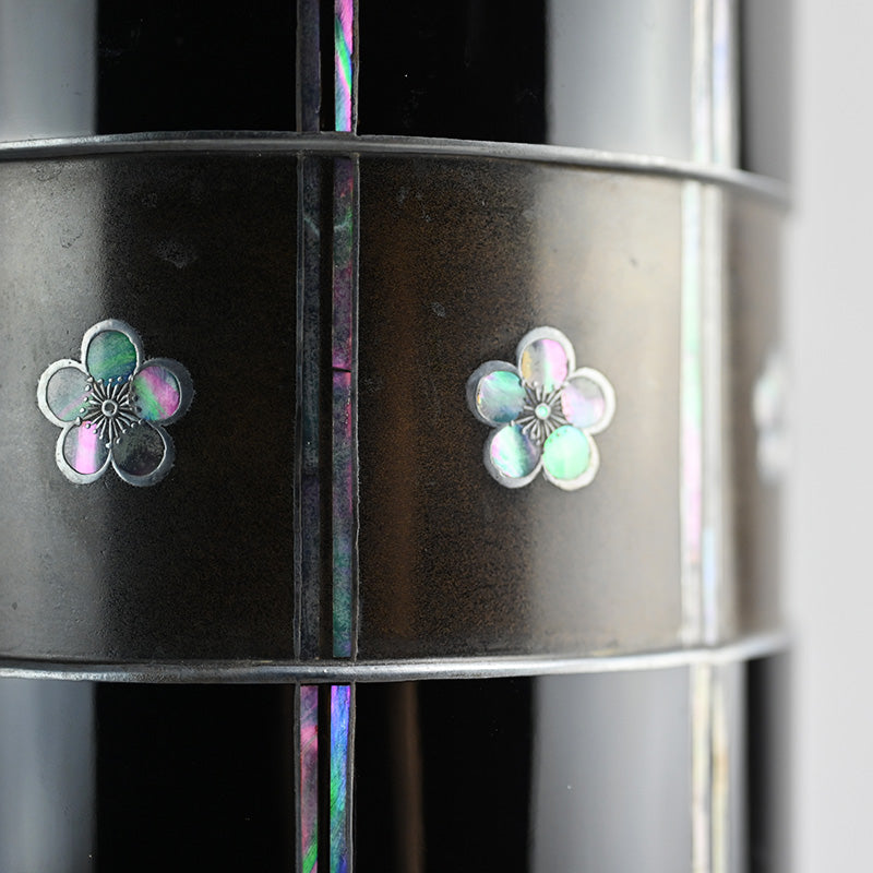 アンティーク漆器花瓶 梅の花