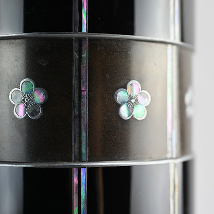 アンティーク漆器花瓶 梅の花