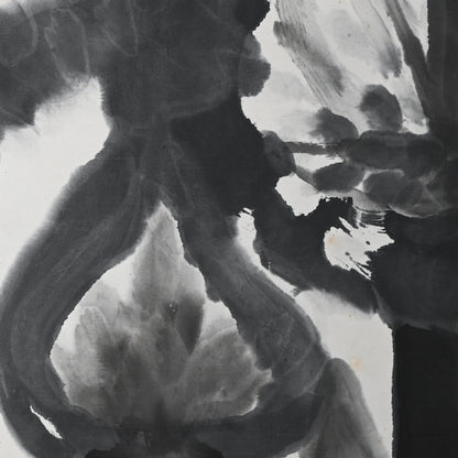 Large Allium Flower Sumi-e Ink Painting