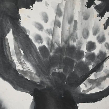 Large Allium Flower Sumi-e Ink Painting