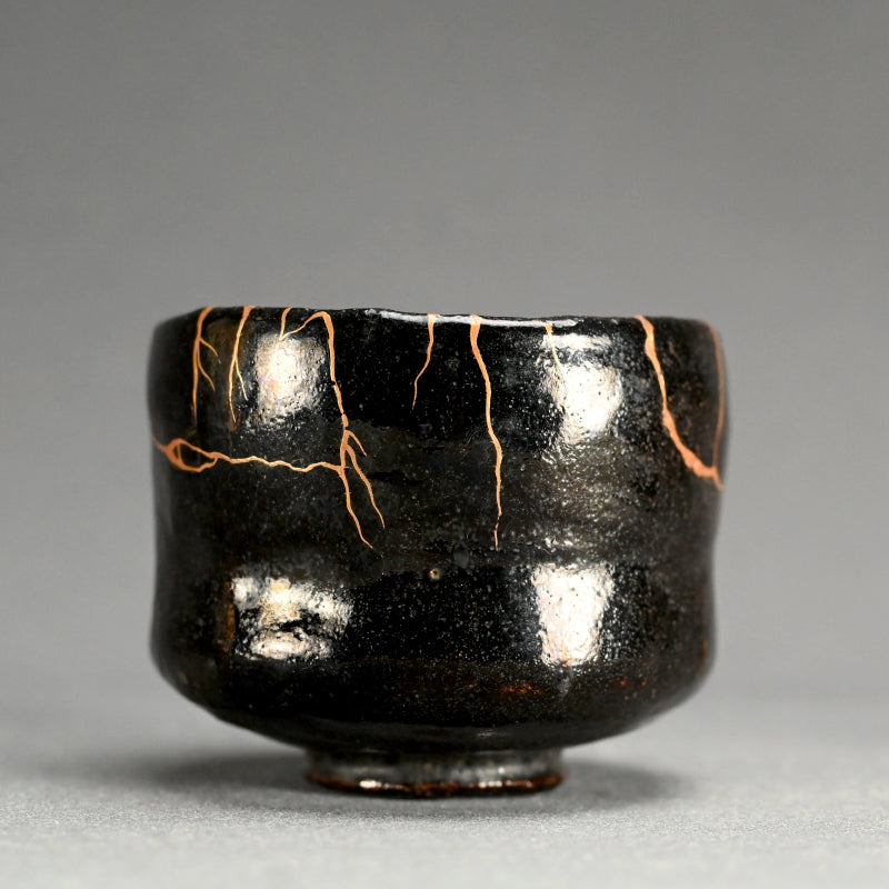 Kintsugi Kuro Raku Chawan ー濱口 宗清 "黒楽茶碗"