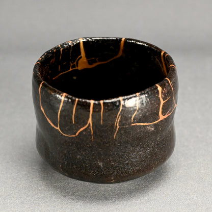 Kintsugi Kuro Raku Chawan ー濱口 宗清 "黒楽茶碗"