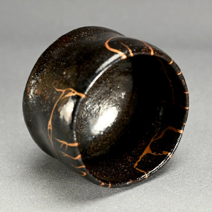 Kintsugi Kuro Raku Chawan ー濱口 宗清 "黒楽茶碗"