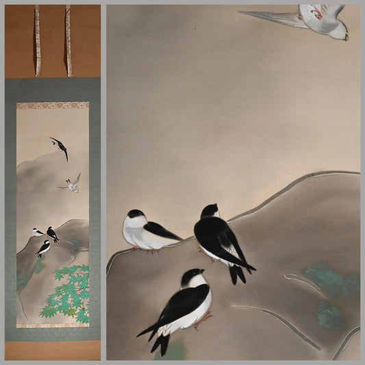 Modernist Scroll, Iwa-Tsubame ー長野 草風 “岩燕”