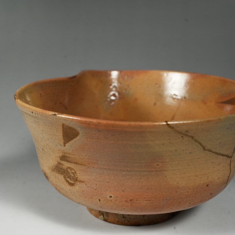 Ancient Hagi Chawan Tea Bowl with Kintsugi Gold Repair