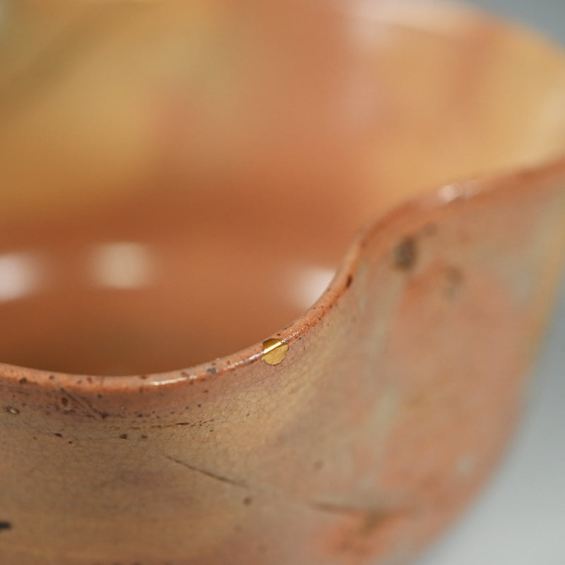 Ancient Hagi Chawan Tea Bowl with Kintsugi Gold Repair