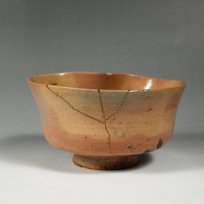 Ancient Hagi Chawan Tea Bowl with Kintsugi Gold Repair