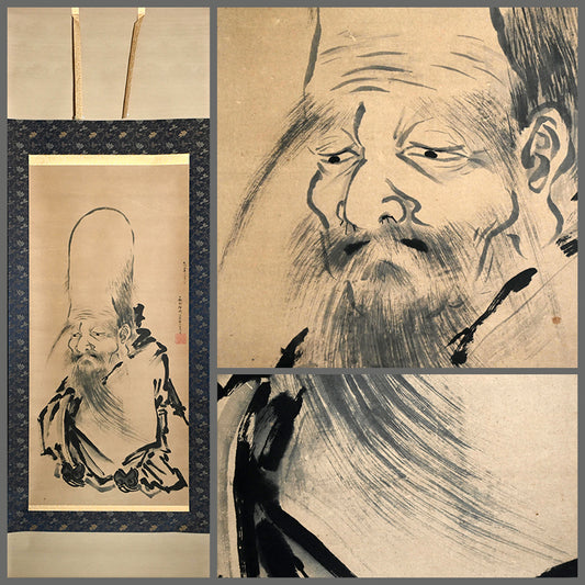 Edo period Painting, Jurojin ー狩野 栄信 “蝶夢圖”