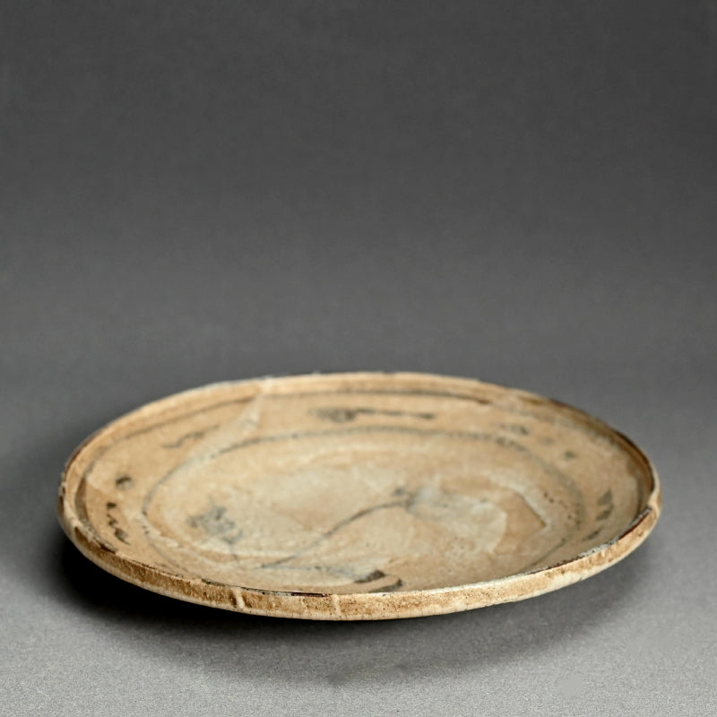 Antique Japanese Boxed Set 5 Shino Plates ー志野草花絵皿