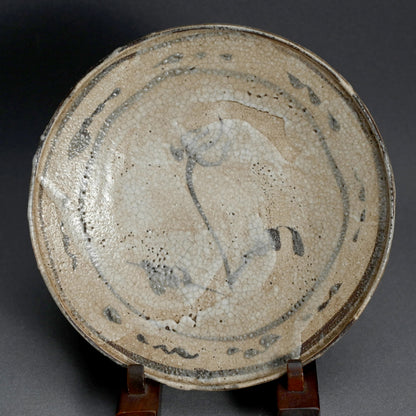 Antique Japanese Boxed Set 5 Shino Plates ー志野草花絵皿