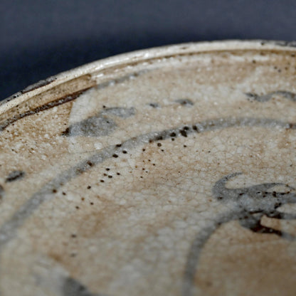 Antique Japanese Boxed Set 5 Shino Plates ー志野草花絵皿