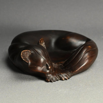 日本のアールデコ時代のブロンズ猫