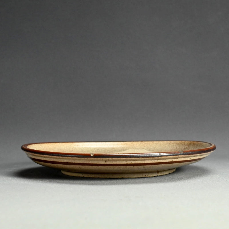 Unusual Seto E-zara Stoneware Mingei Plate