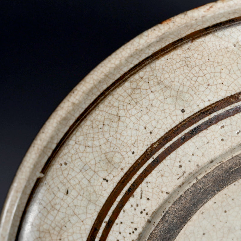 Unusual Seto E-zara Stoneware Mingei Plate