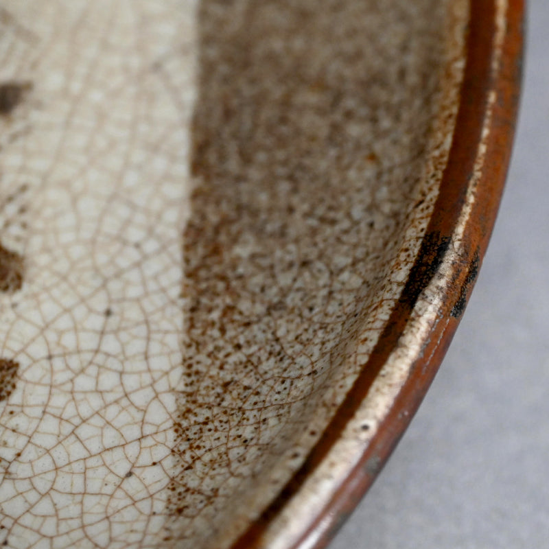 Unusual Seto E-zara Stoneware Mingei Plate