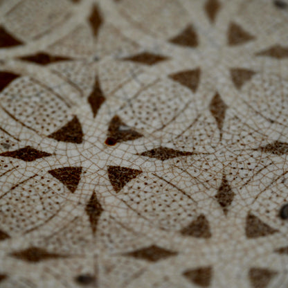 Unusual Seto E-zara Stoneware Mingei Plate