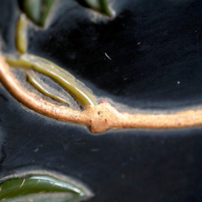 アンティーク高森絵漆皿 藤 香彩作 ー廣斎